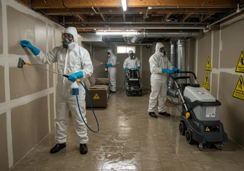 Basement Moisture Removal and Structural Drying process in Ocean County, NJ